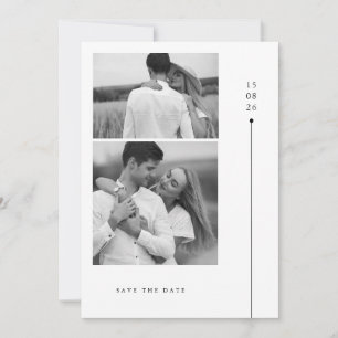 Convites Moderno Minimalista Dois Fotos Casamento Save The 