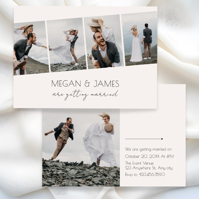 Convites moderno minimalista elegante foto casamento  (Criador carregado)