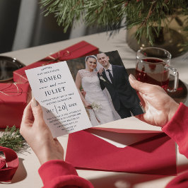 Convites Moderno Minimalista Foto Casamento Personalizado