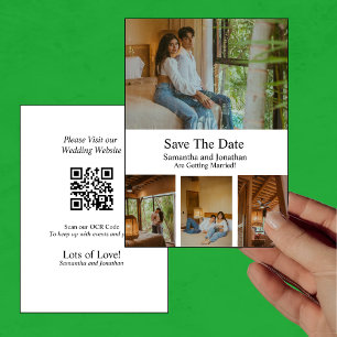 Convites Moderno minimalístico 4 Photo Save the Date card