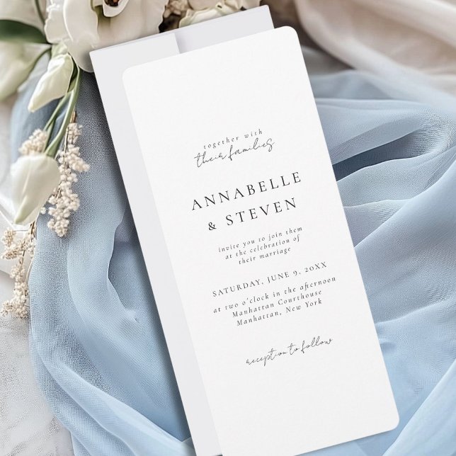 Convites Moderno, Mínimo, Branco, Casamento (Photo, Modern, Minimal, White, Wedding Invitation)