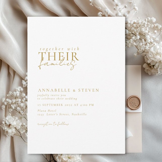 Convites Moderno, Mínimo, Branco, Casamento (Modern, minimal, elegant, handwriting font, white Wedding Invitation.)