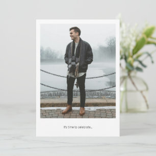 Convites Moderno Mínimo Dois Graduação de Foto em Branco Pr