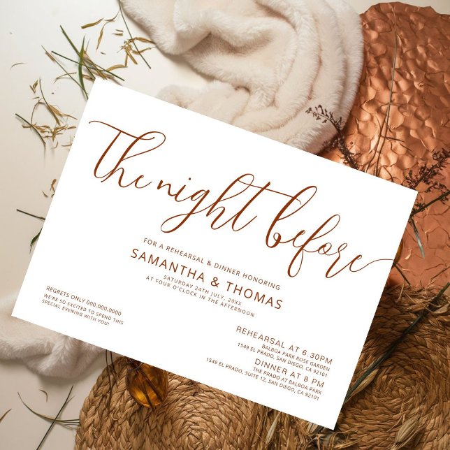 Convites Moderno Na Noite Antes Do Janto De Ensaio De Casam (Criador carregado)