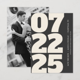 Convites Moderno Negrito Salve A Data Com Foto Escuro