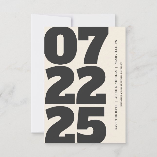 Convites Moderno Negrito Salve A Data Com Luz Fotográfica (Frente)