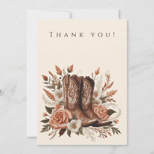 Convites Moderno País Elegante - Flores Ocidentais (Verso)