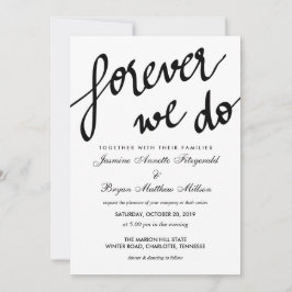 Convites Moderno Para Sempre Fazemos Casamento De Caligrafi