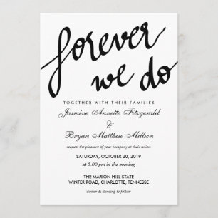 Convites Moderno Para Sempre Fazemos Casamento De Caligrafi