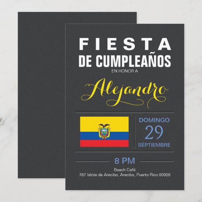 Convites Moderno: Partido da república de Equador (Frente/Verso)