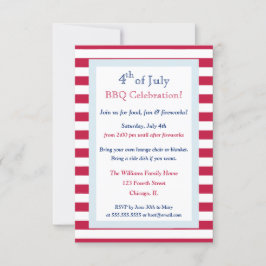 Convites Moderno Patriótico Verão 4 de julho Partido Churra