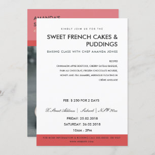 CONVITES MODERNO PINK RED PHOTO WORKSHOP INVITE MODELO