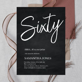 Convites Moderno preto e branco Sessenta e sessenta Festas 