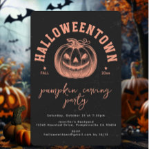 Moderno Pumpkin Orange Black Halloween Party