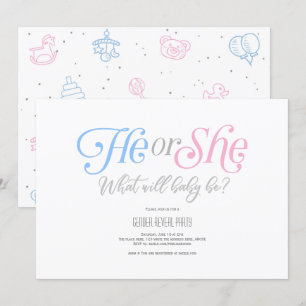 Convites Moderno, Rapaz ou Menina, Ele ou Ela, Revelação 