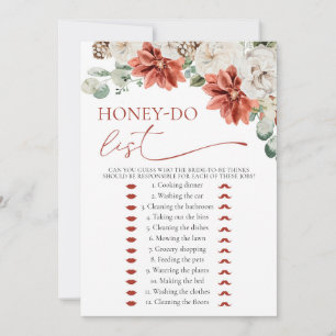 Convites Moderno Red Winter Honey Do List Game