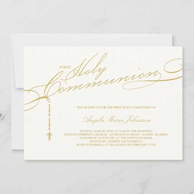 Convites Moderno Rosário Primeira Sagrada Foto Comunitária  (Frente)