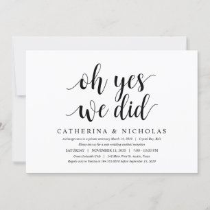 Convites Moderno Rústico, Casamento às Pressas com Letra Pr