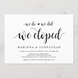 Convites Moderno Rústico, Letra cursiva preta, Casamento às