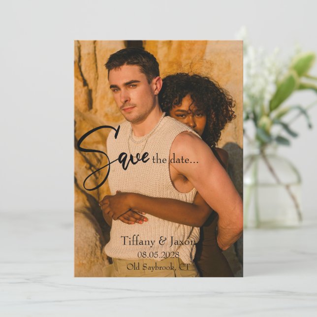 Convites Moderno Salvar a Data (Em pé/Frente)