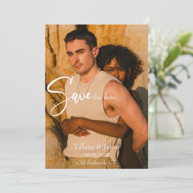 Convites Moderno Salvar a Data (Em pé/Frente)