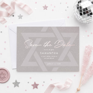 Convites Moderno Save the Date de Bat Mitzvah