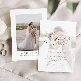 Convites Moderno Script Chic Elegante Casamento Foto