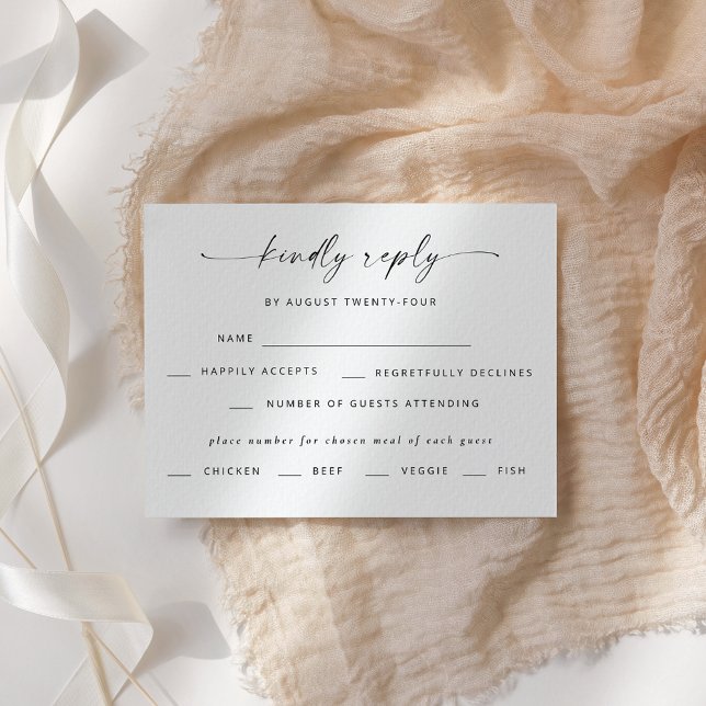 Convites Moderno Script de Casamento Elegante RSVP (Criador carregado)
