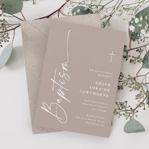 Convites Moderno Script Elegante Neutro em Gênero Boho Bati