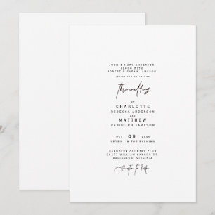 Convites Moderno Simples Ambos Estabelece Casamento entre P