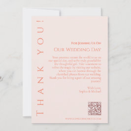 Convites Moderno Simples Blush Weding Obrigado-