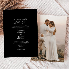 Convites Moderno Simples Casamento Fotográfico Preto Nada d