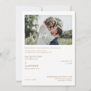 Convites Moderno Simples Foto Noiva Pais Casamento
