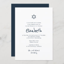 Moderno Simples Tipografia Manuscrita Bat Mitzvah