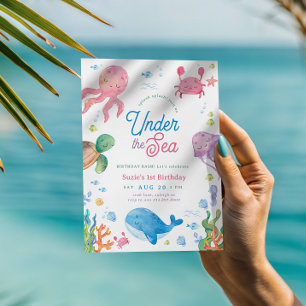 Convites Moderno sob o Partido do primeiro aniversario das 