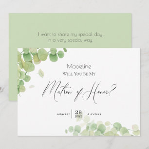 Convites Moderno Springtime Eucalyptus Matron de Honra