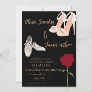 Convites Moderno Sr e Sra casamento dourado
