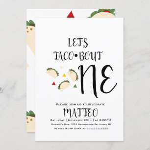 Convites Moderno Taco Primeiro Aniversário Grande