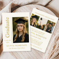 Moderno Tendência Marfim Dourado Fotografia Gradua