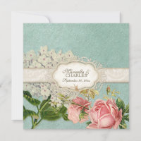 Moderno Vintage Lace Tea Stainea Hydrangea n Rosas