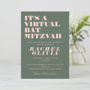 Convites Moderno Virtual Link e Green Bat Mitzvah