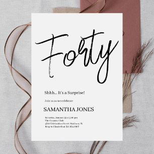 Convites Moderno, White e Black Quarty Party - aniversário 