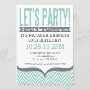 Convites modernos cinzentos do aniversário de