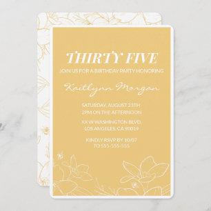 Convites modernos de 35 anos Brunch Yellow