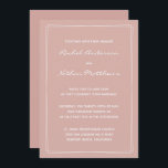 Convites Modernos de Casamento Dusty Rosa Minimali<br><div class="desc">Convite de casamento temporário - ALTERE a cor de fundo para qualquer cor! ELIMINE-os ou ALTERE a cor do sotaque dos retângulos! ALTERAR as fontes,  o texto,  a cor do texto. Use esta modelo para design de seus próprios convites de casamento e peças de coordenação.</div>