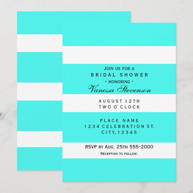 Convites Modernos de Listras Grossas e Grossas Aqu (Frente/Verso)