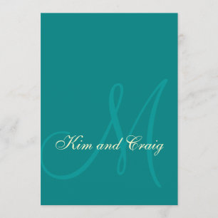 Convites Modernos para Casamento de Cream Turquesa