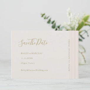 Convites Modesto Minimalista Champagne Salve A Data