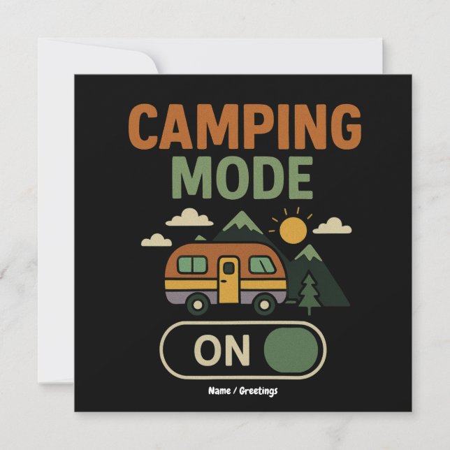 Convites Modo De Acampamento Na Funny Nature Lover Camper G (Frente)