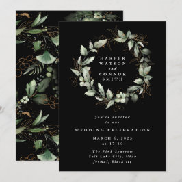 Convites Moisés Eucalyptus Dourado Premium Wreath Greenery